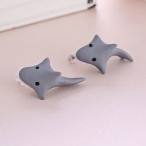 Cute Animal Earrings Shark Ear Biting Earrings