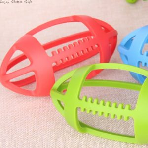 Cute BPA Free Rugby-shaped Infant Children Silicone Teething Massager Training Tooth Baby Teether Toys Toddler Gift