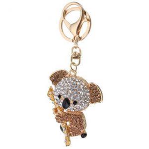 Cute Crystal Koala Bear Gold Plated Keychains