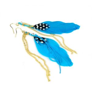 Cute Fashion Long Feather Chain Chandelier Drop Dangle Earring Eardrop Jewelry Accessory Gift for Women Girl