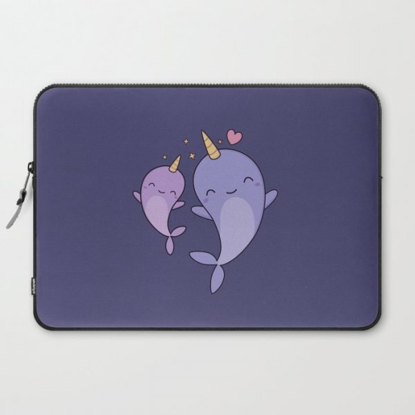 Cute and Kawaii Narwhals Computer Cover by Wordsberry - Laptop Sleeve - 15"