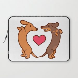 Cute cartoon dachshunds in love Computer Cover by Irmirx - Laptop Sleeve - 13"