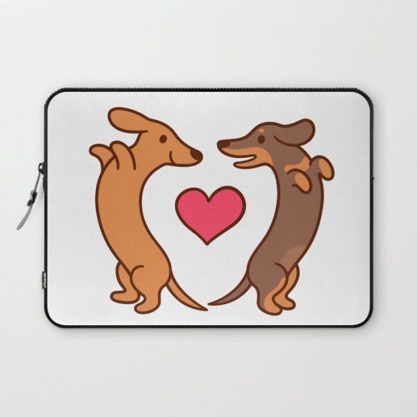 Cute cartoon dachshunds in love Computer Cover by Irmirx - Laptop Sleeve - 13"