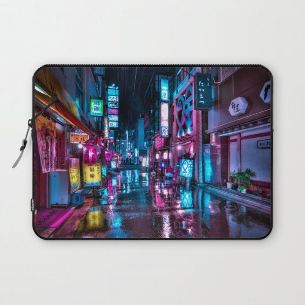 Cyberpunk Aesthetic in Tokyo at Night Computer Cover by tokyoluv - Laptop Sleeve - 13"