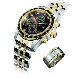 Daniel Steiger Alphagraph Two-Tone Watch & Quattro Ring Set