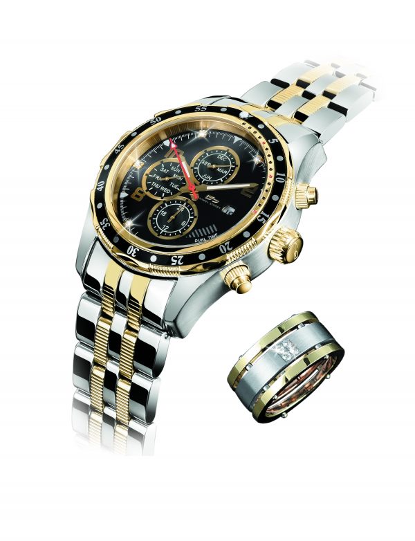 Daniel Steiger Alphagraph Two-Tone Watch & Quattro Ring Set