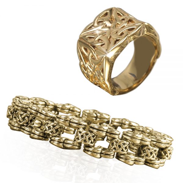 Daniel Steiger Celtic Knot Gold Plated Bracelet and Ring Set