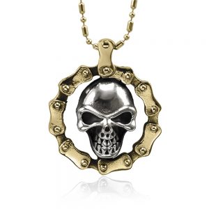 Daniel Steiger Chain Link Collection Skull Chain Pendnat