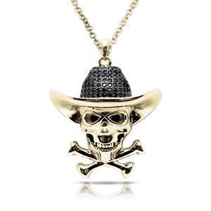 Daniel Steiger Cowboy Yellow Gold Skull Pendant