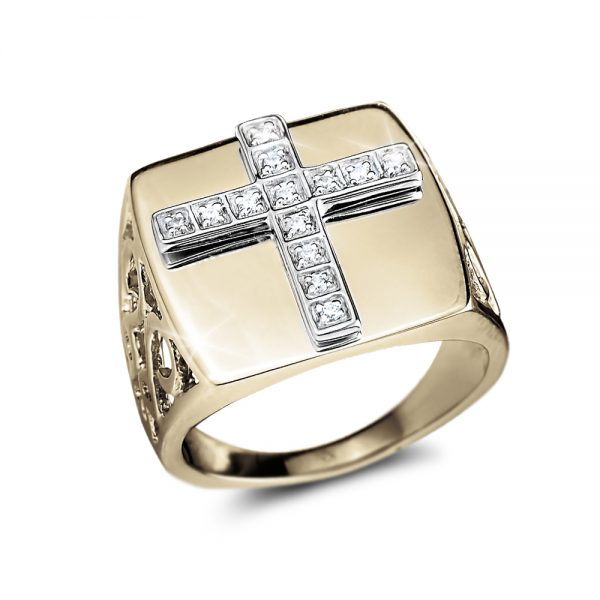 Daniel Steiger Cross Plateau Men's Ring