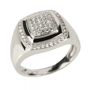 Daniel Steiger Diamond Icon Men's Rhodium Ring