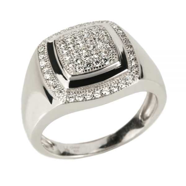 Daniel Steiger Diamond Icon Men's Rhodium Ring