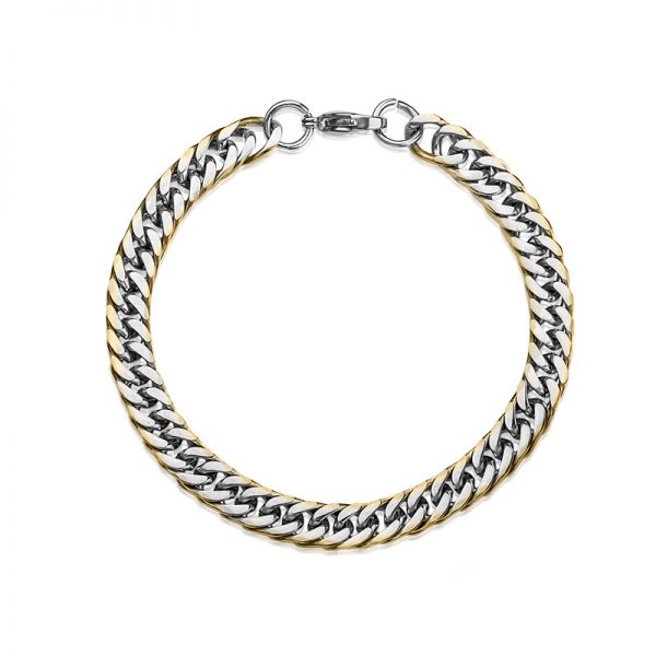 Daniel Steiger Double Curb Gold Edged Bracelet