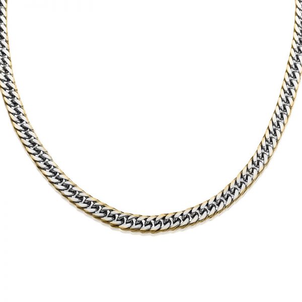 Daniel Steiger Double Curb Gold Edged Necklace