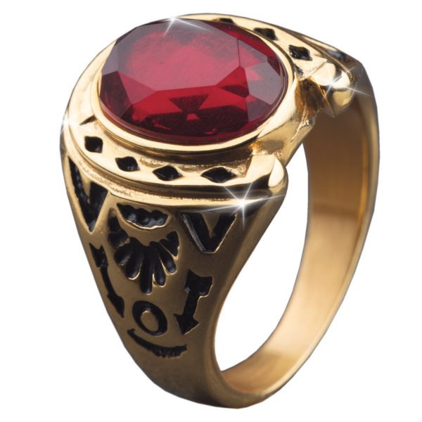 Daniel Steiger Fire Red Horseshoe Ring