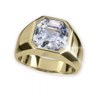 Daniel Steiger Gold Asscher Cut Men's Ring