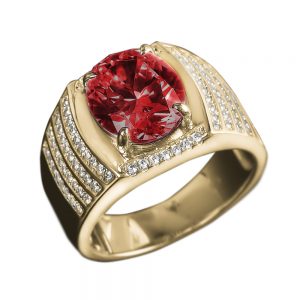 Daniel Steiger King Men's Ruby Red Ring