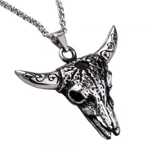 Daniel Steiger Longhorn Skull Steel Pendant