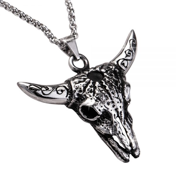 Daniel Steiger Longhorn Skull Steel Pendant