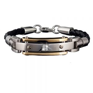 Daniel Steiger Men's Diamond Leather Bracelet