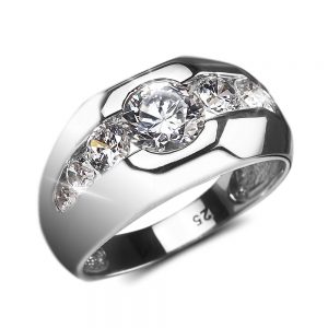 Daniel Steiger Rhodium Reflex Men's Ring