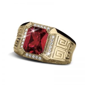 Daniel Steiger Saturn Ruby Red Men's Ring