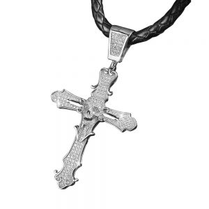 Daniel Steiger Skull Cross Rhodium Pendant