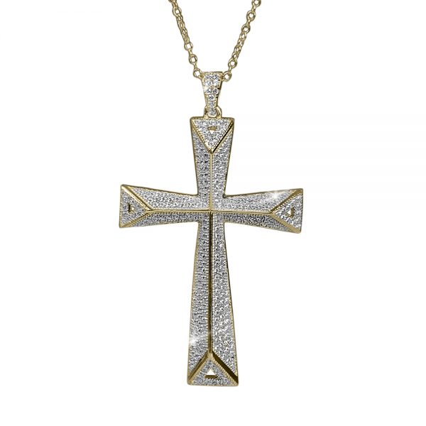 Daniel Steiger Triano Cross Brilliant White Pendant