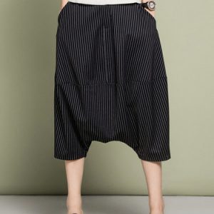 Dark Blue Simple Stripes Pockets Track Pant