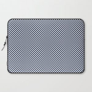 Dark Sargasso Blue and White Mini Check 2018 Color Trends Computer Cover by Honor and obey - Laptop Sleeve - 15"