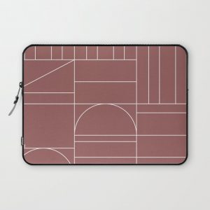 Deco Geometric 04 Dark Pink Computer Cover by The Old Art Studio - Laptop Sleeve - 13"