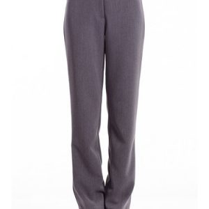 Deep Gray Solid Wool Blend H-line Casual Straight Leg Pants