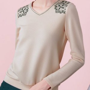 Deep Pink Crew Neck Ribbed Casual Long Sleeved Top