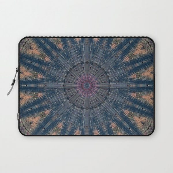 Delicate Navy Blue Bohemian Mandala Computer Cover by Sheila Wenzel-Ganny - Laptop Sleeve - 13"