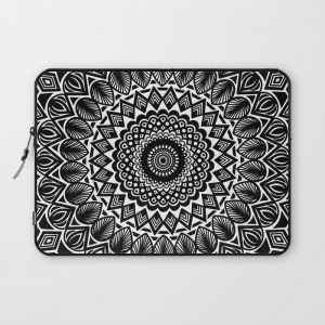 Detailed Black and White Mandala Computer Cover by AEJ Design - Laptop Sleeve - 13"