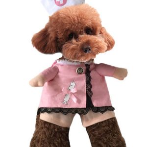 Dog Halloween Costume Nurse Pink Cotton Pet Costume Halloween