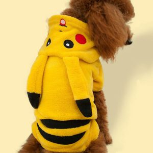 Dog Halloween Costume Yellow Cotton Pikachu Costume For Dog Halloween