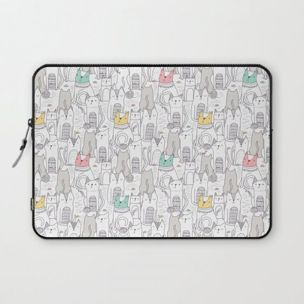 Doodle Cats Computer Cover by Anna Alekseeva kostolom3000 - Laptop Sleeve - 13"