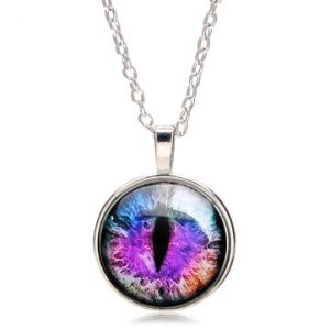 Dragon Cat Eye Glass Cabochon Necklace