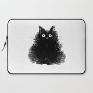 Duster - Black Cat Drawing Computer Cover by The Lonely Pixel - Laptop Sleeve - 15"