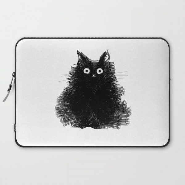 Duster - Black Cat Drawing Computer Cover by The Lonely Pixel - Laptop Sleeve - 15"