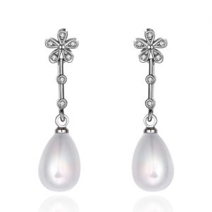 E048 Mixed order brilliant tiny artificial pearl earrings