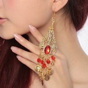 Earrings Belly Dance Costume Gold Hollow Out Fantastic Bollywood Dance Jewelry Accessories