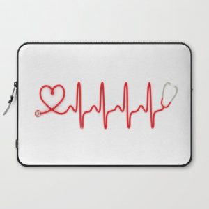 Ekg Heart Stethoscope Computer Cover by ArtSchool - Laptop Sleeve - 15"