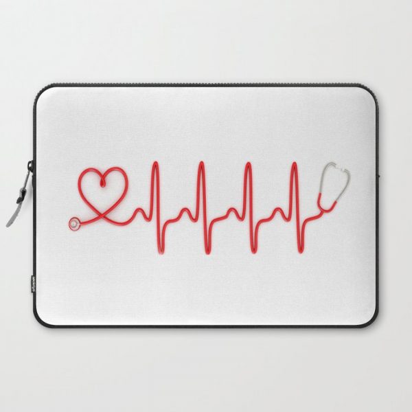 Ekg Heart Stethoscope Computer Cover by ArtSchool - Laptop Sleeve - 15"