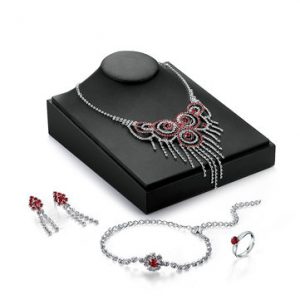 Elegant Jewelry Set Tassel Full Zircon Necklace Earrings Set