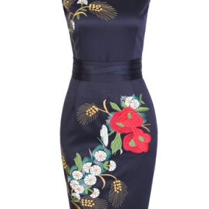 Elegant Sleeveless Embroidered Mini Dress