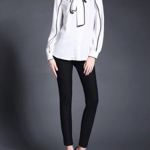 Elegant Stand Collar Long Sleeve Blouse