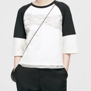 Embroidered Paneled Top