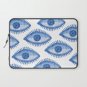 Embroidered evil Eyes Computer Cover by Ginger Muse Studio - Laptop Sleeve - 13"